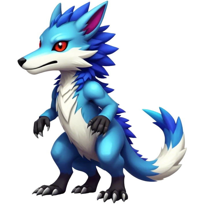 Epic Edgy Cute Colorful Modern Vernid-Protogen-Sergal-creature-animal full body emoji