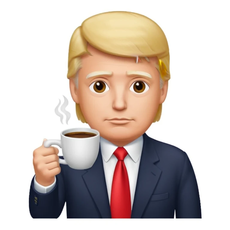 Trump with a coffee  emoji