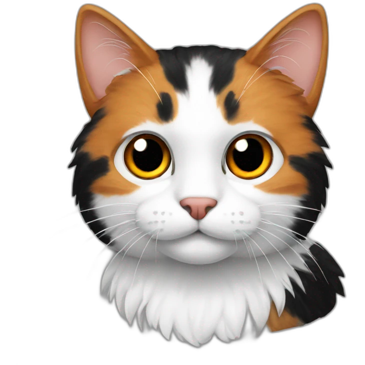 Cat with black, white and orange fur emoji