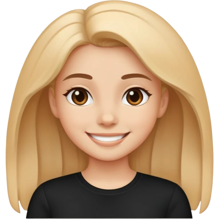 smiling girl in black shirt emoji