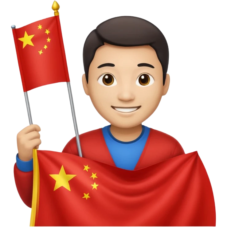 A Chinese man with a Chinese flag emoji