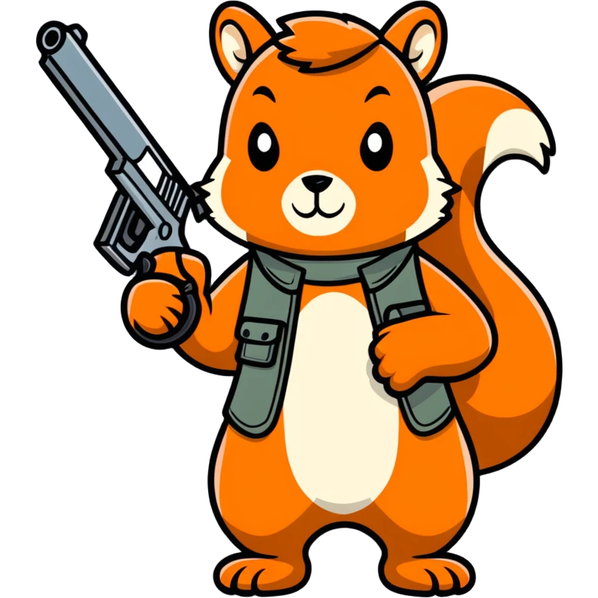 A squirrel with a gun emoji