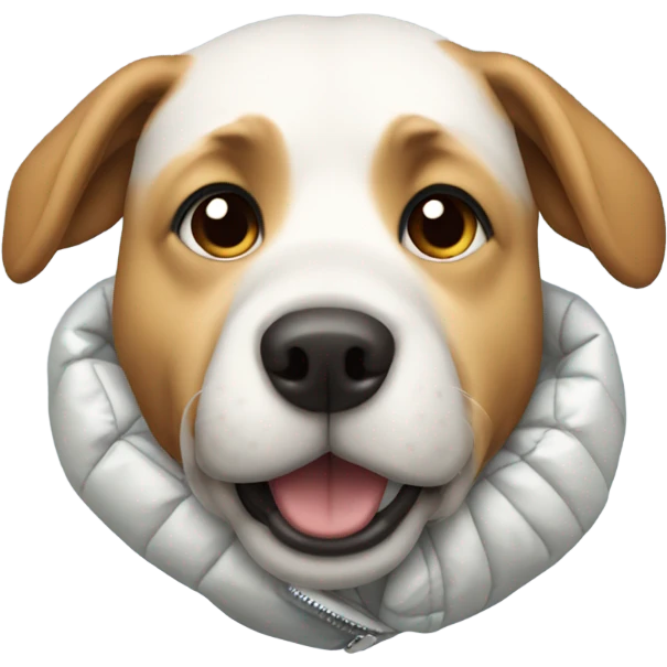 Dog wearing a puffy jacket emoji