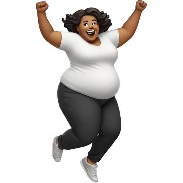 Fat woman jumping  emoji