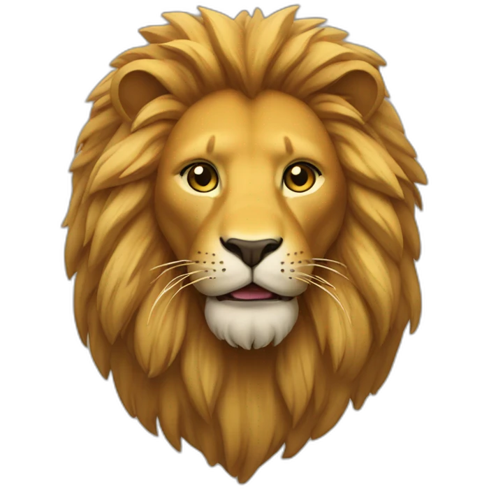 Chat sur un lion emoji