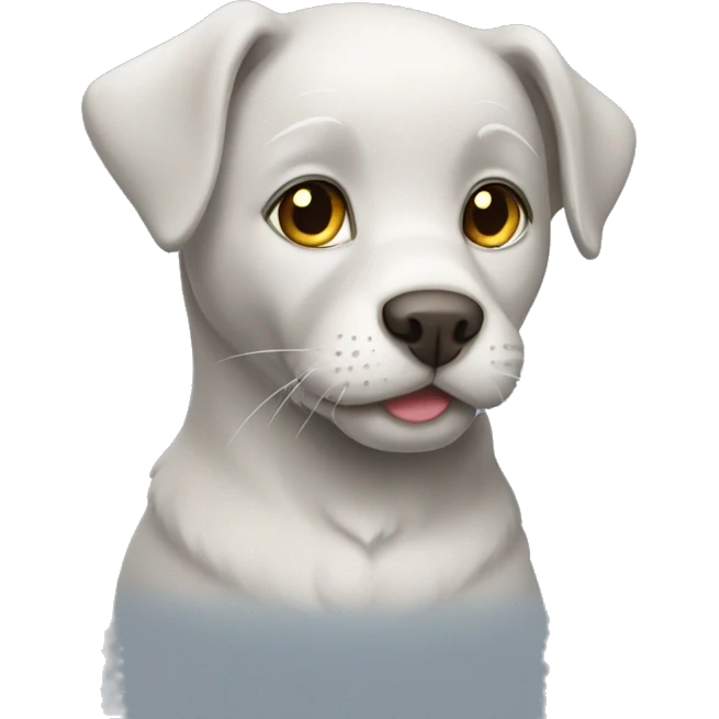 Silver cat love Labrador  emoji