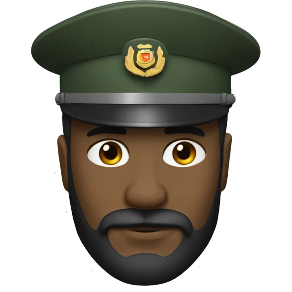 Militar boina negra y barba corta emoji