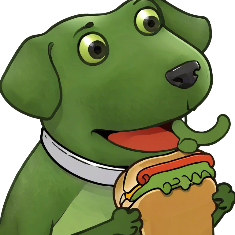 Perro comiendo hotdog  emoji