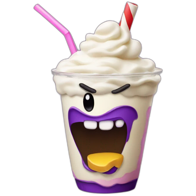 grimace next to a grimace milkshake emoji