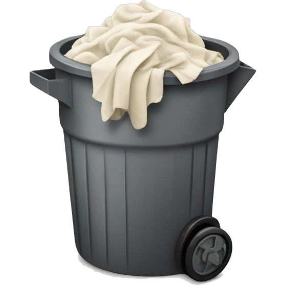Cream doodle getting in trash can emoji