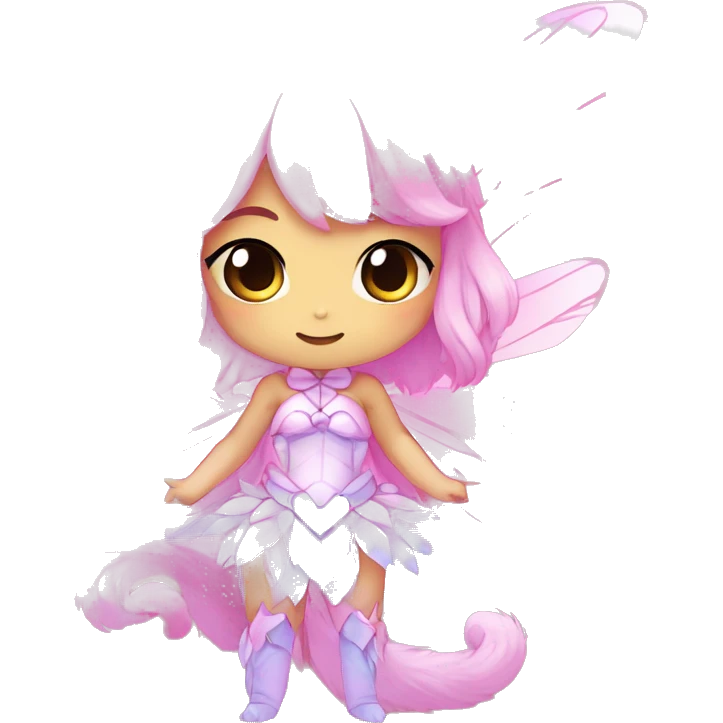 Anthro Shiny Pastel Pink Gradient Anime Chibi Fairy-Fakémon Fur Sona emoji