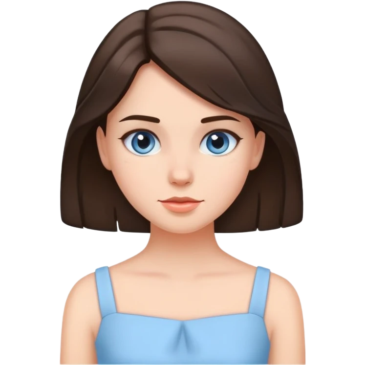 Brunette girl in light blue dress emoji