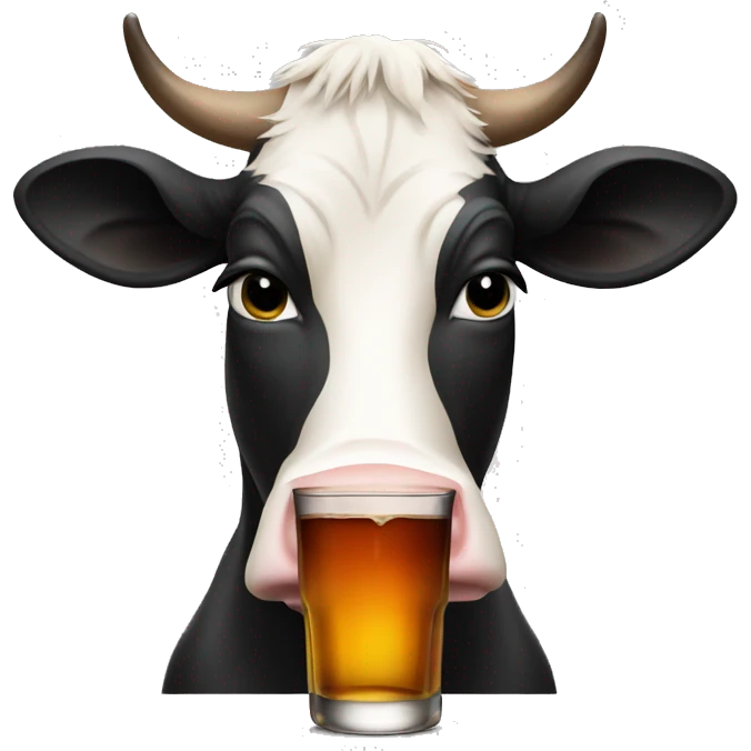Cow drinking whiskey  emoji