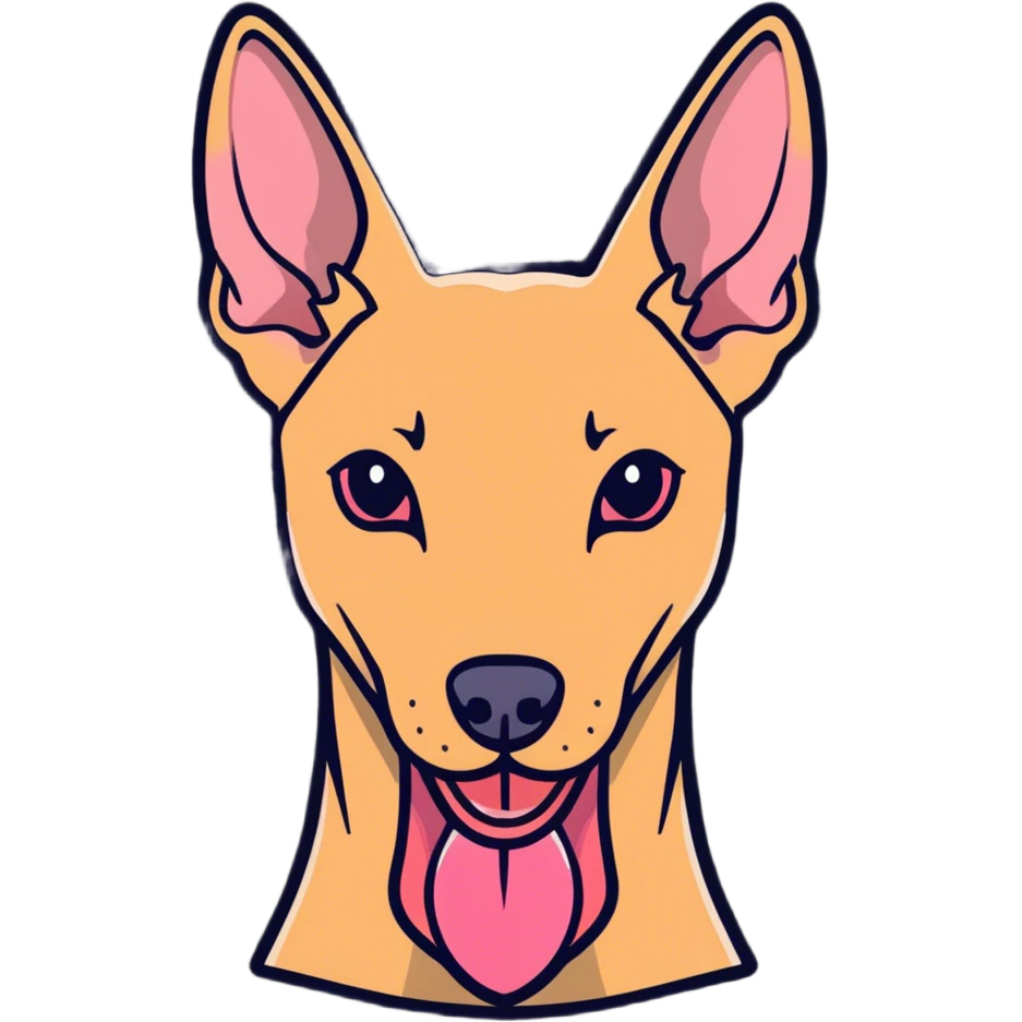 An Egyptian pharaoh hound with its tongue out emoji
