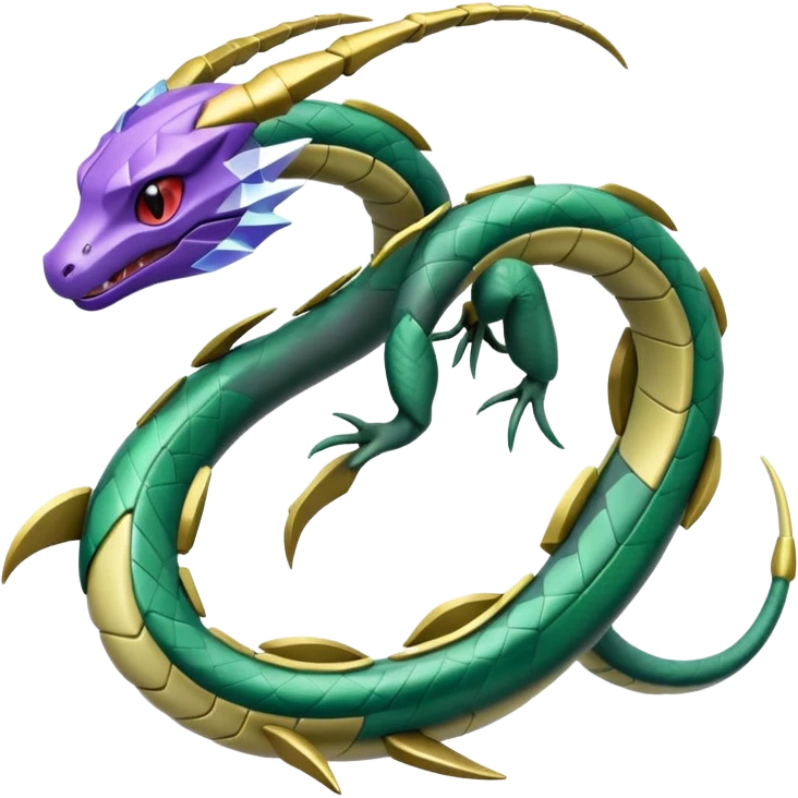 Pokemon legendary purple and cian crystal rayquaza emoji