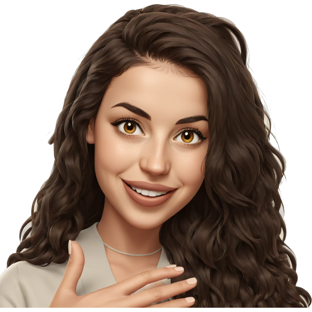 smiling girl with brown hair emoji