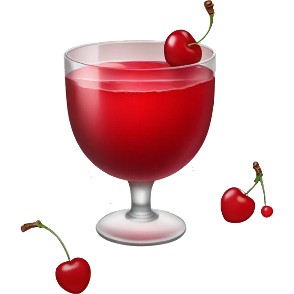 red drink with red cherries  emoji