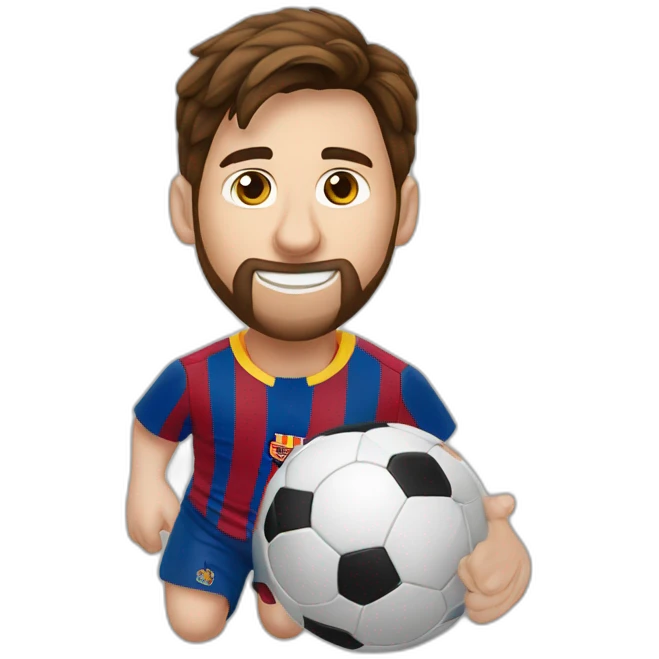 leo messi jugando con un balón de fútbol emoji