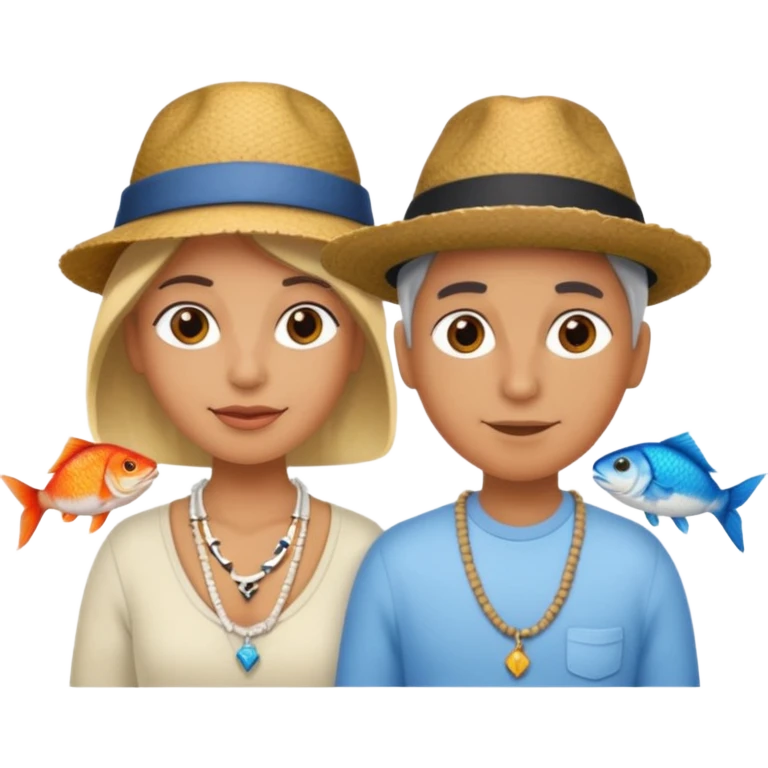 Hatted ancient People & Fish Bone Necklaces emoji