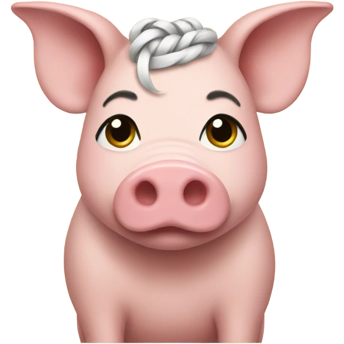 Pig with braids  emoji