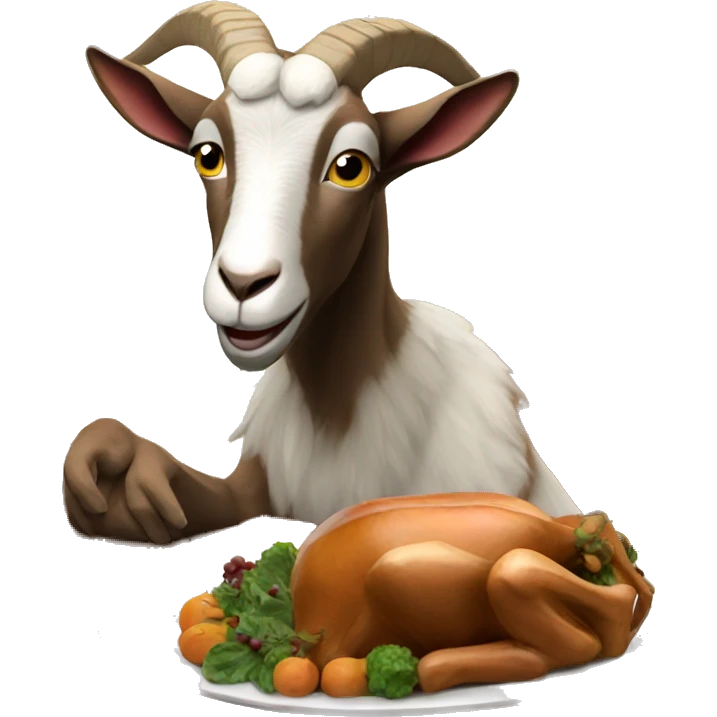 Goat eating thanksgiving dinner  emoji