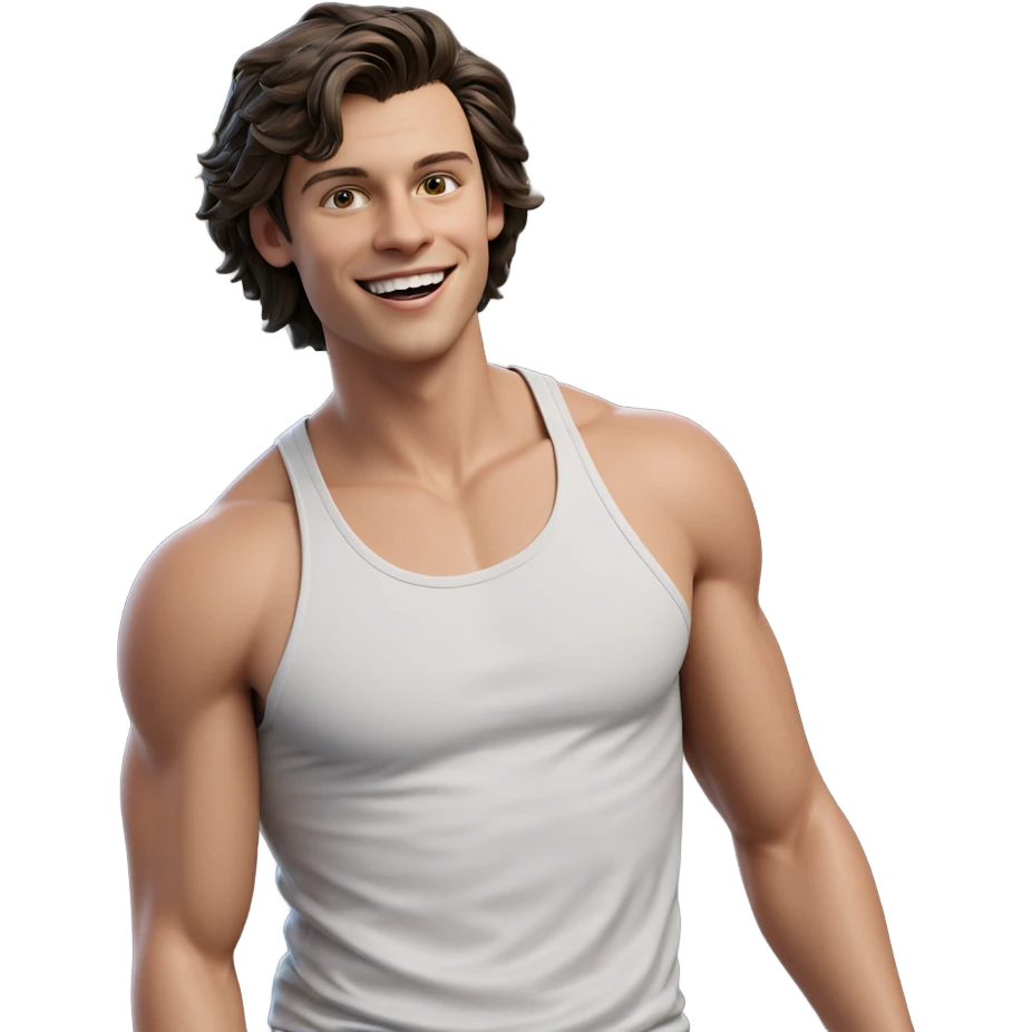 smiling boy in tank top emoji
