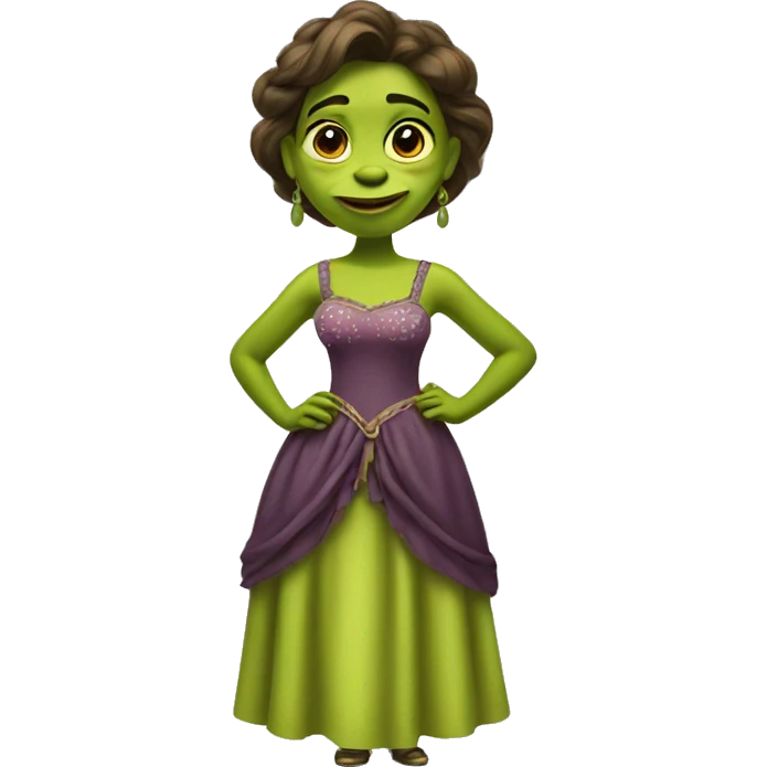 shrek wearing a dress emoji