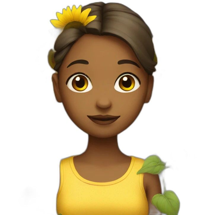 Girl with sunflowers  emoji