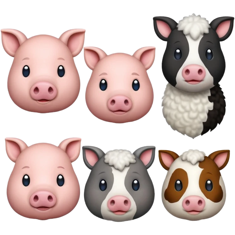 Pig Cat cow sheep emoji