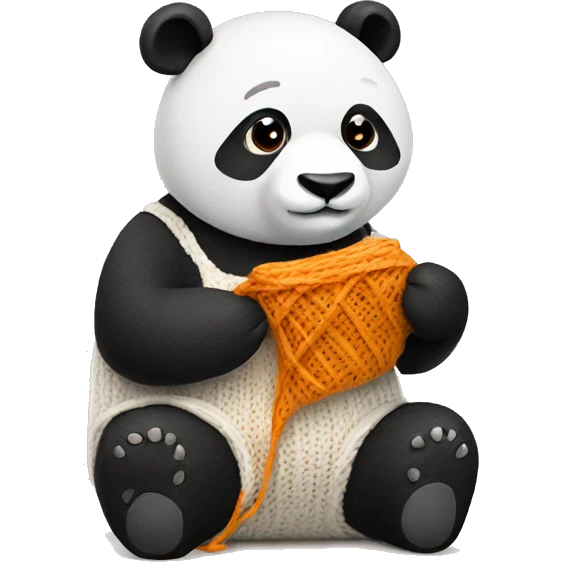 panda knitting emoji