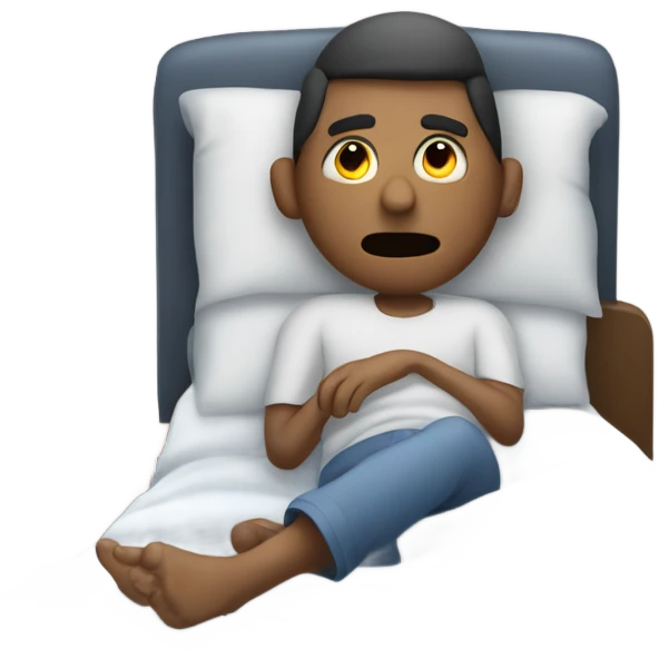 Man laying in bed watching tv emoji