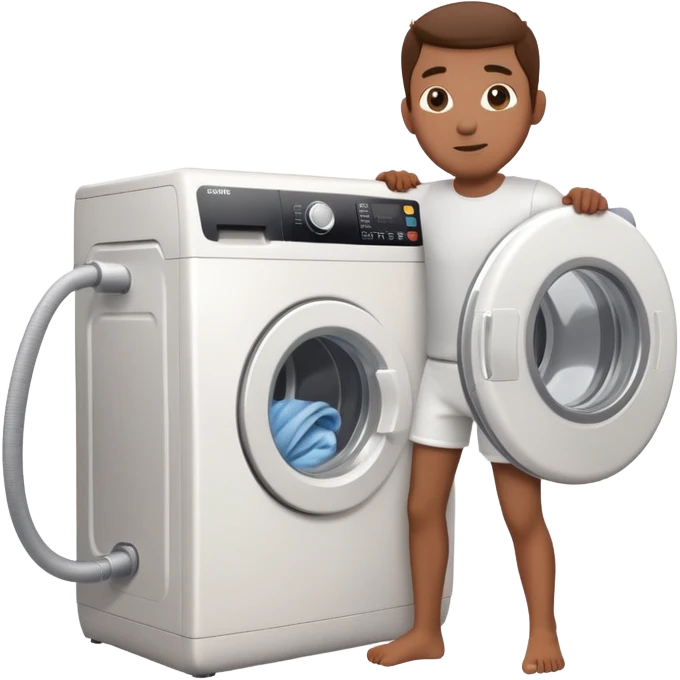 Menschen mit Waschmaschine am Rücken  emoji