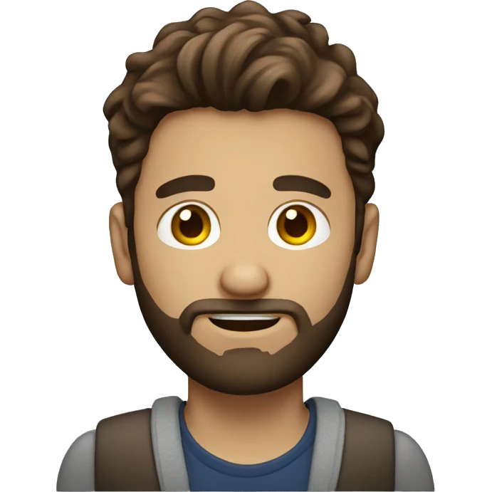 Brown hair man with beard with laptop  emoji