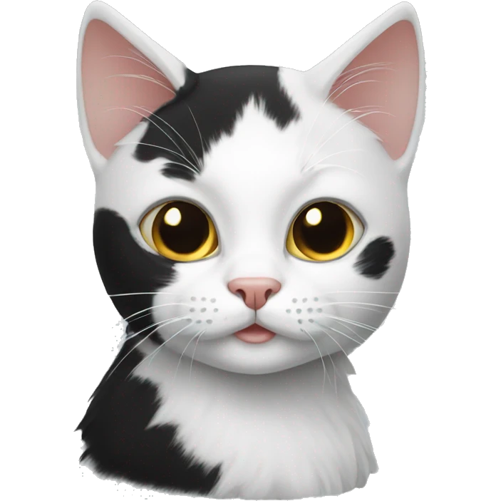 white and black cat  emoji
