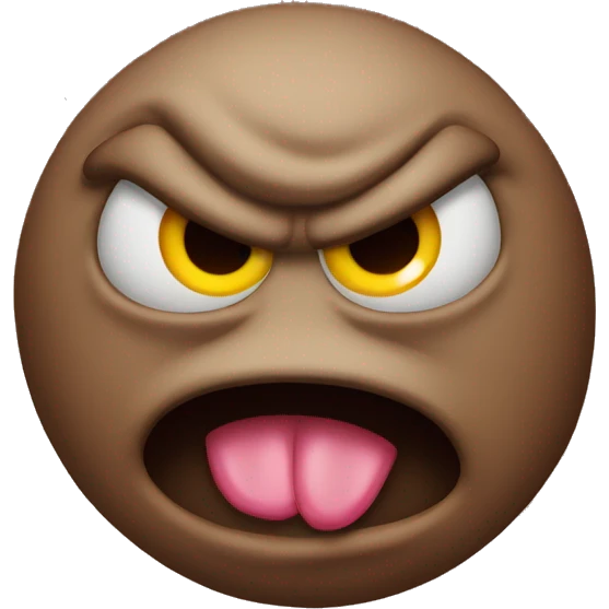 poop emoji but angry  emoji