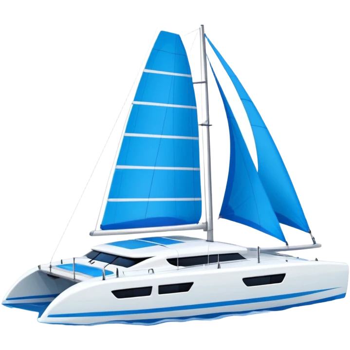 A catamaran with a white background. No wording or lettering on the boat  emoji