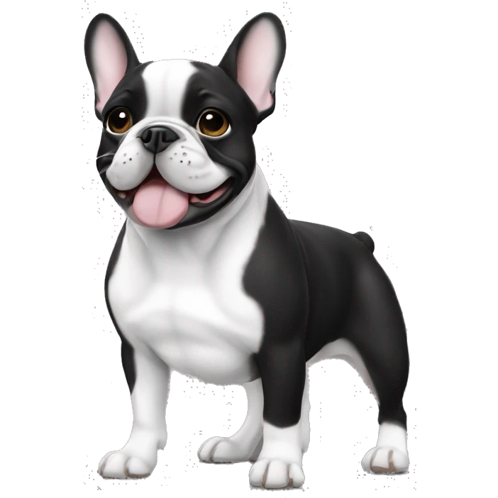 French bulldog black and white color emoji