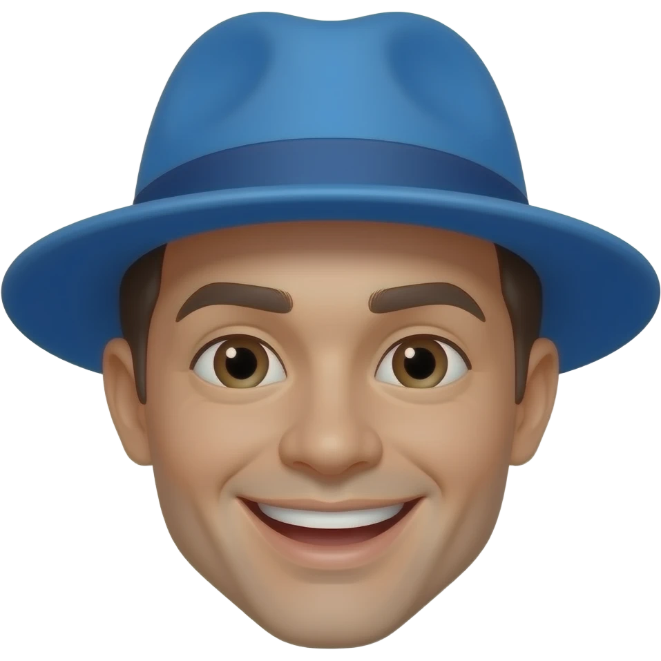 Mavi şapkalı gülen emoji emoji