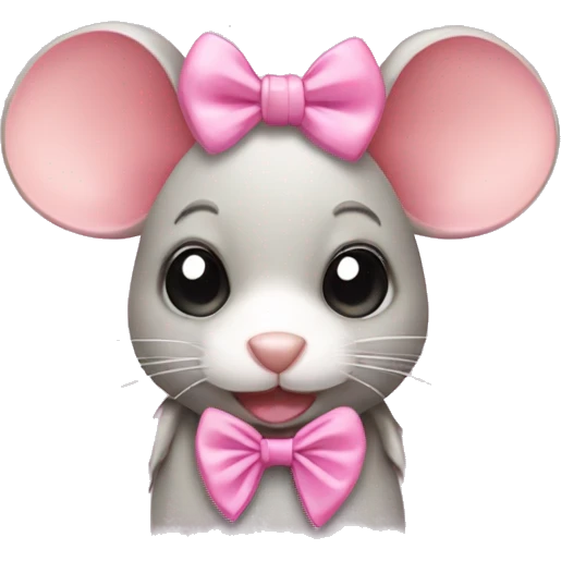 coquette pink bow rat emoji
