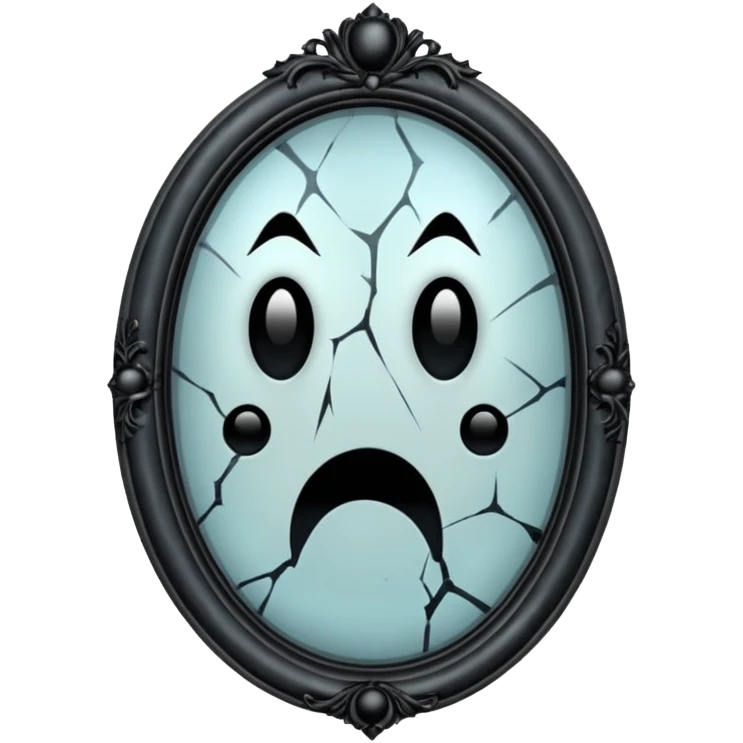 Haunted Mirror with some black dots on it  emoji