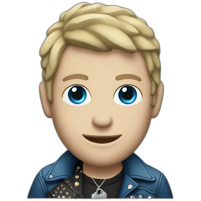 rock star white man with a guitar and blue eyes and tattoos emoji