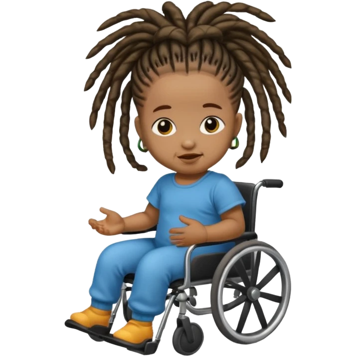 Diabetic disabled black baby with dread locks emoji