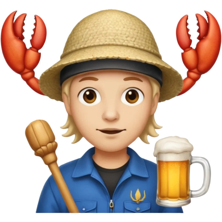  A crabby beer spelling whip emoji