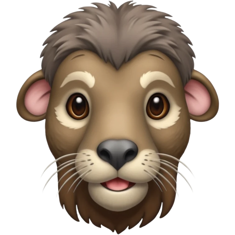 a mommoth emoji mixed with an otter emoji emoji