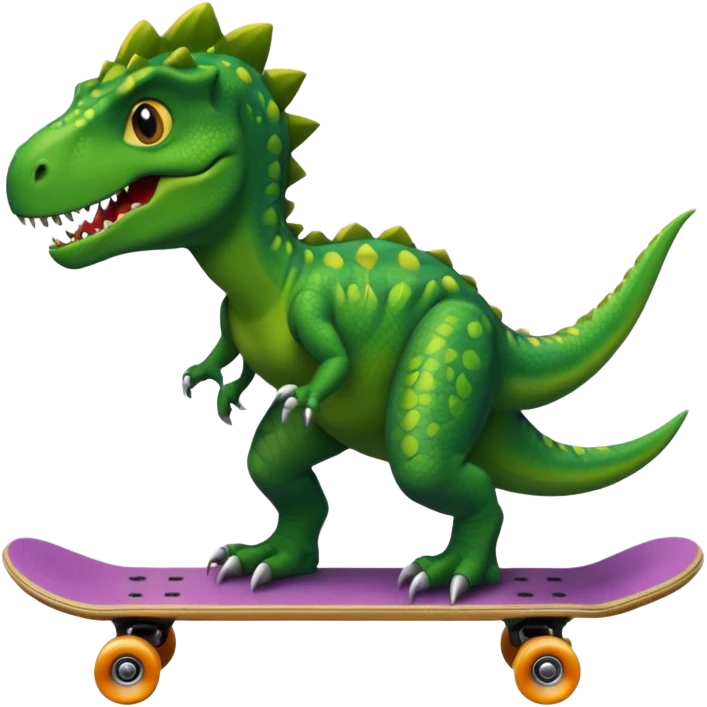 Dinosaur on a skateboard emoji