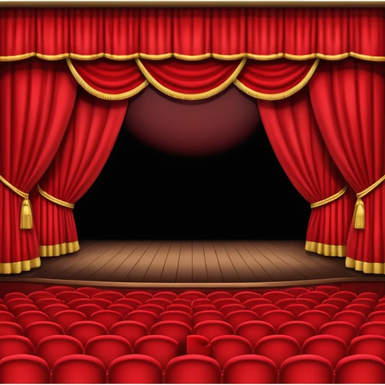 An emoji of a empty theatre stage with red curtains simple emoji