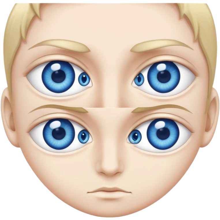 two dark blue eyes of different sizes emoji