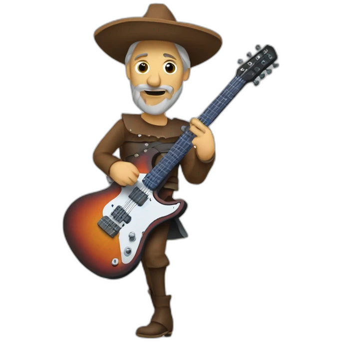 Don Quixote playing electric guitar emoji