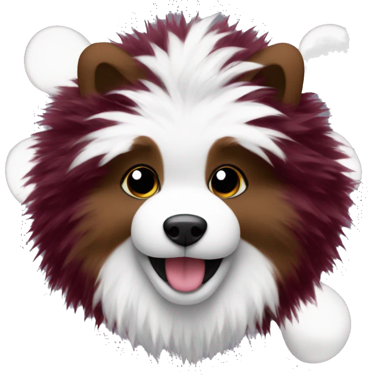 Maroon and white pom poms emoji