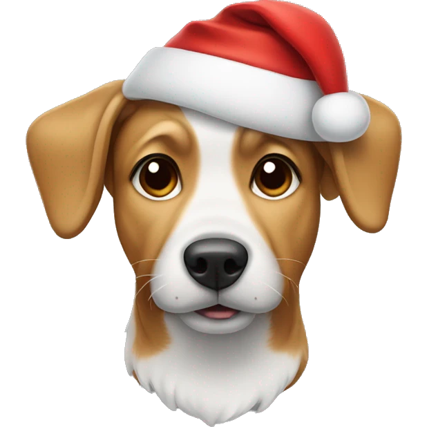 Dog wearing Santa hat  emoji